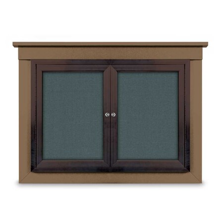 United Visual Products 18"x24" 1-Door Enclosed Letterboard, Header, Grey Vinyl/Lt Oak UV2620HD-LTOAK-GREYVL